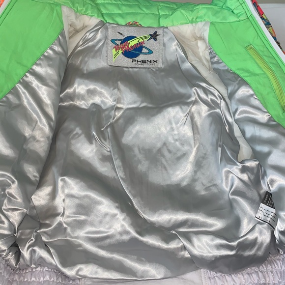Team Phenix White Neon 80s Ski Jacket Small Medium - Picture 10 of 16